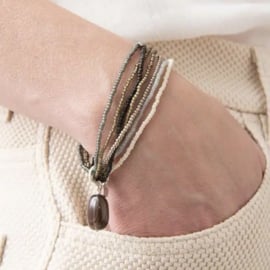 Nirmala Bracelet- Silver & Smokey Quartz
