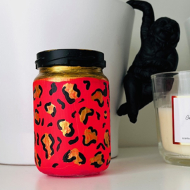 Leopard Pink vaasje Neon pink-Goud, 50x78mm