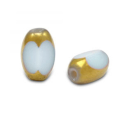 Ovale facet kraal 5x7mm Grey-gold, per stuk