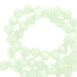 Top facet kraal 4x3mm Mint green shine coating, 20 stuks