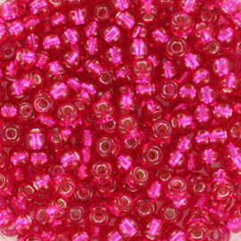 Miyuki rocailles 8/0 - silverlined dyed raspberry, 10 gram