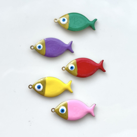 Bedels Fish Stainless steel 25mm, 1 stuk (keuze uit 5 kleuren)