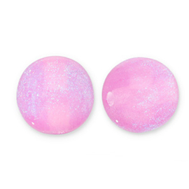8 mm acryl kralen glitter Lilac pink-turquoise, per stuk