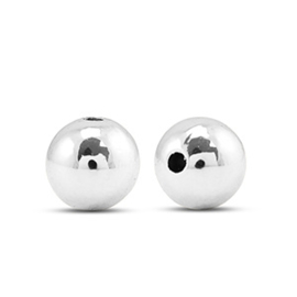 Metallook kralen rond 10mm Silver metallic, 10 stuks