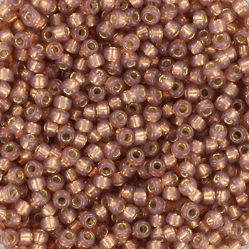 Miyuki rocailles 11/0 Silverlined alabaster dyed rose bronze, 10 gram