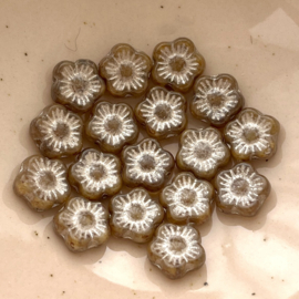 Sunset Flower Beads Brown 10mm, 1 stuk