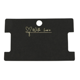 Sieraden kaartjes "With Love" Black, per stuk