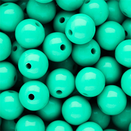 12 mm DQ acryl kralen shiny Cabbage green, per stuk