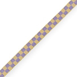 Lint met tekst blokjes Yellow-purple, 1 meter