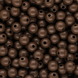 8 mm DQ acryl kralen shiny Cappuccino brown, per stuk