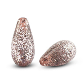 Super Polaris Elements kralen druppel vorm Paipo shiny Silver-light mauve, p.st.