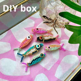 DIY box multicolor Kralenvisjes, keuze uit Goud of Zilver
