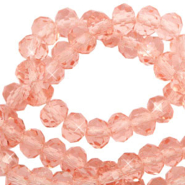 Top facet kraal 6x4mm Smashing pink-pearl shine coating, 20 stuks