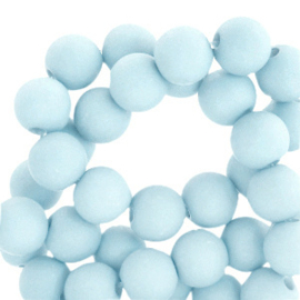 8 mm acryl kralen matt Icy blue, per stuk
