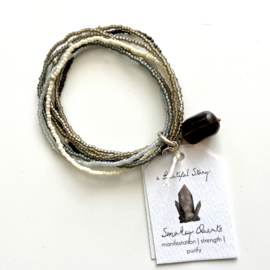 Nirmala Bracelet- Silver & Smokey Quartz