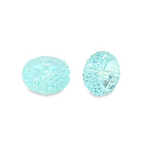 Resin kralen rondellen 6mm Light blue, 10 stuks