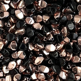 Pinch Beads 5x5mm Copper-Black, 10 gr (c.a. 120 st.)