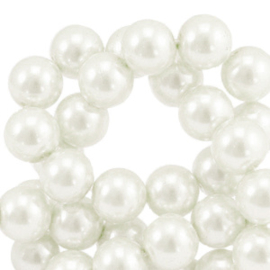 Glasparels 8mm Off white, per stuk