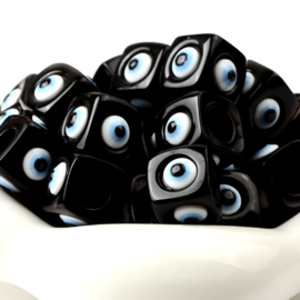 Vierkanten kraal 10mm Black, per stuk