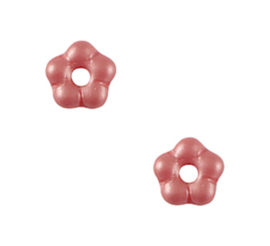 Kralen bloem spacer 5mm Burnt coral pink, 5 stuks