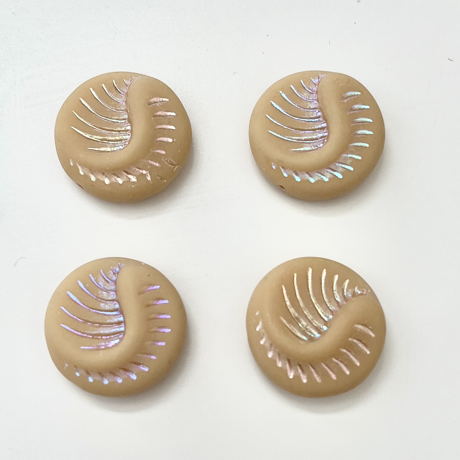 Fossil coin Caramel- Rainbow 19mm, 1 stuk