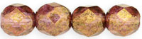 Fire polish 4mm Luster - Transparent Gold/Smokey , 5 gram (c.a 60 st.)