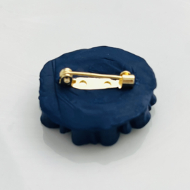 Flower Broche 2 tone klei in of excl. stamper keuze uit 17 kleuren, 1 stuk