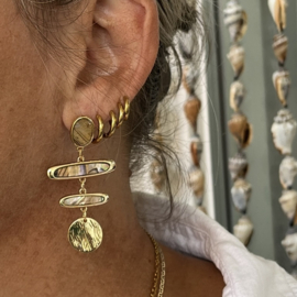 Hanger disc Goud 14mm, 1 stuk