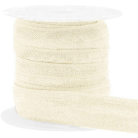 Elastisch lint Silk white 15mm, 30 cm