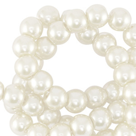 Glasparels 4mm Off white, per stuk