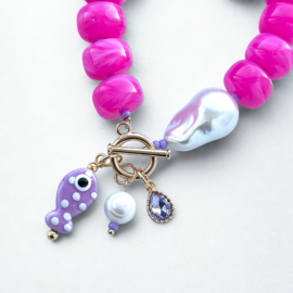 DIY pakket armband Fuchsia-Lila