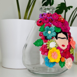 Frida Kahlo bloemen vaas clear 150x120mm