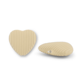 Acryl kralen hart Sand brown 22x23mm, 1 stuk