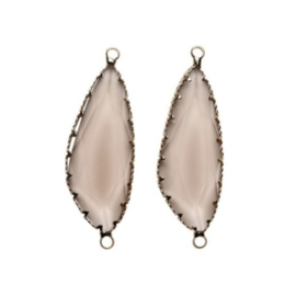 Tussenstuk 16x40mm glas Pink, 1 stuk