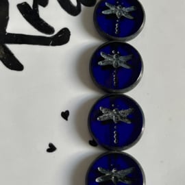 Dragonfly Opaque Dark blue Chalk 17mm, 4 stuks