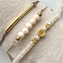 DIY pakket Vanille-Light brown Goud-Smiely