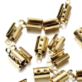 RVS Veterklem 5mm Goud 2 stuks