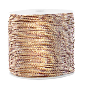 Macramé draad metallic 0.5mm Ivory cream taupe, 90 meter