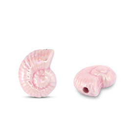 Keramiek kralen Schelp Baby pink 23x18mm, per stuk