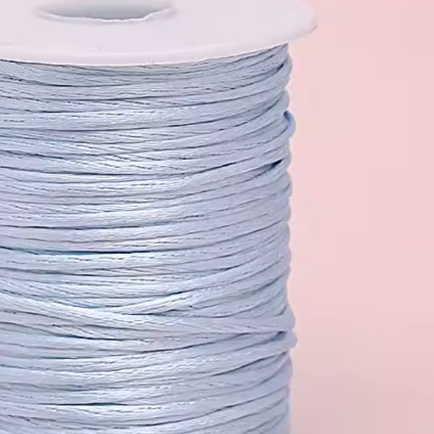 Satijn koord 2mm Light blue, 1 meter