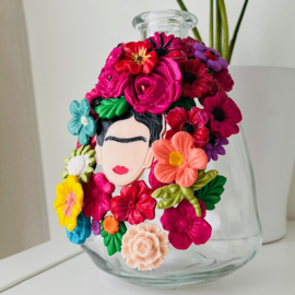 Frida Kahlo bloemen vaas clear 150x120mm