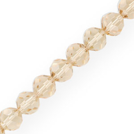 Facet kralen 4mm rond Latte beige, per stuk