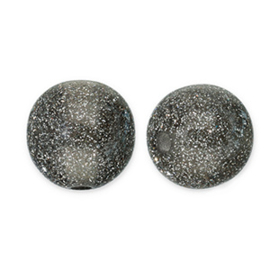 8 mm acryl kralen glitter Black-silver, per stuk