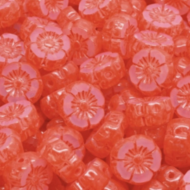 TCB Hawaian Flowers Watermelon 8mm, per 10 stuks