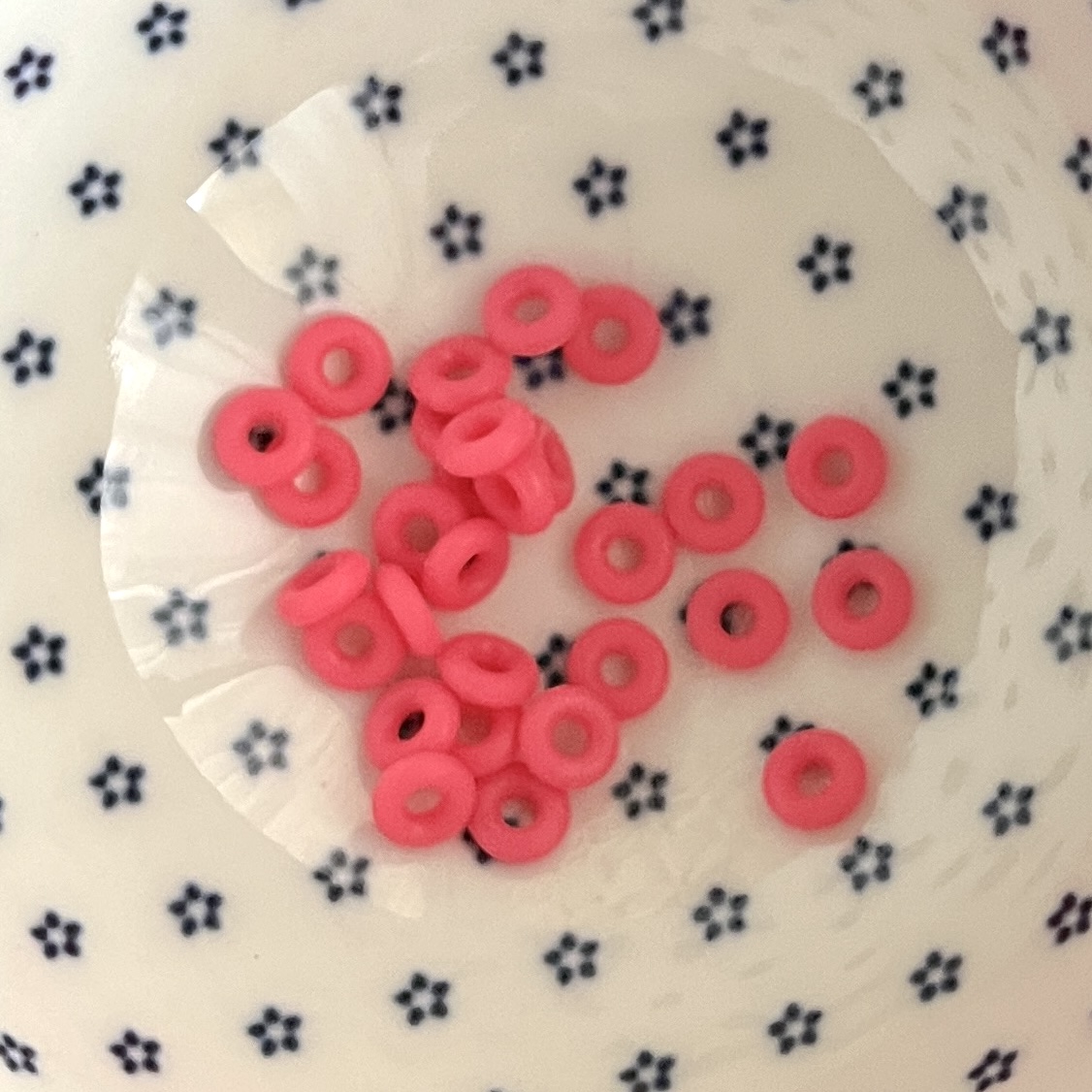 Rubber smart bead stopper Roze, per 5 stuks