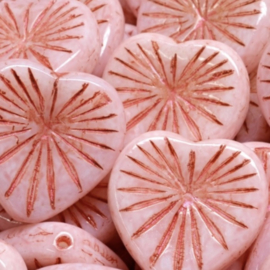 Kiwi Heart 18mm Pink-Raberry wash, 4 stuks