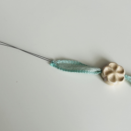 Set 3 armbandjes Beige bloem - Zilver