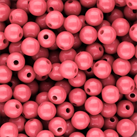 8 mm DQ acryl kralen shiny Pink lemonade, per stuk
