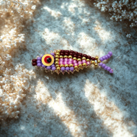 DIY pakket kralenvisje Lila-Pinky, c.a. 10 verschillende visjes