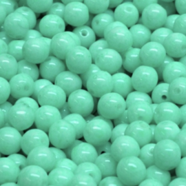 Round Druck Beads 4mm Mint green, 10 gram